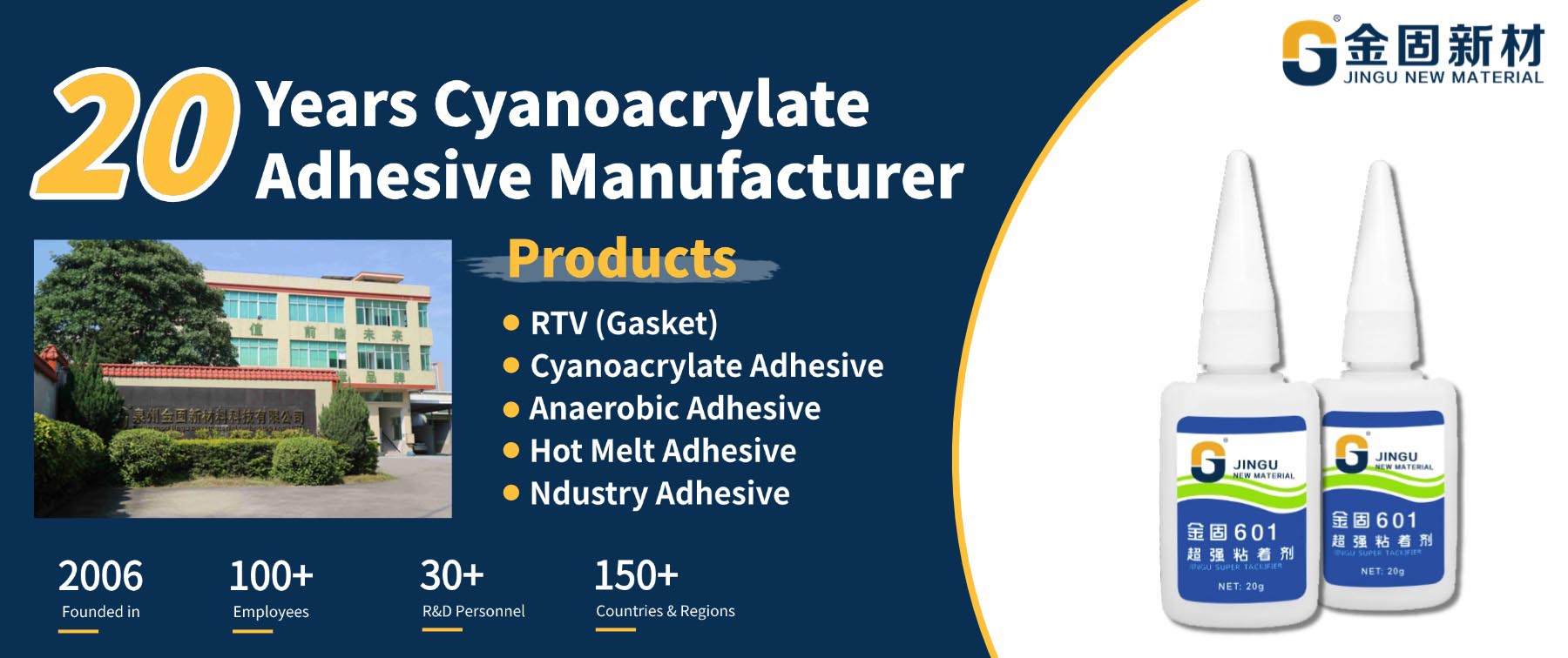 20 years 601 Super Adhesive Cyanoacrylate Adhesive Supplier